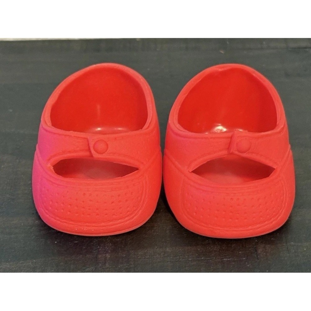 Vintage Cabbage Patch Kids Doll Shoes Mary Jane Red Flats Shillman
